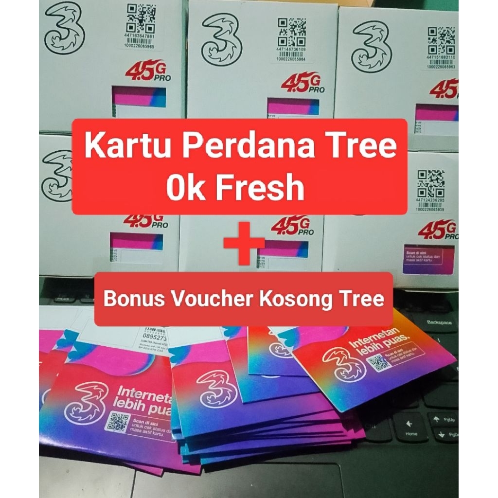 Kartu Perdana 0K Tree Fresh + Bonus Voucher Kosong Tree
