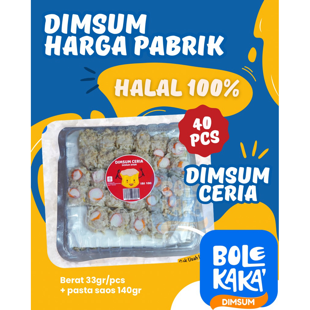 

Dimsum Ceria isi 40 pcs/ Bolekaka Dimsum Depok Pancoran Mas
