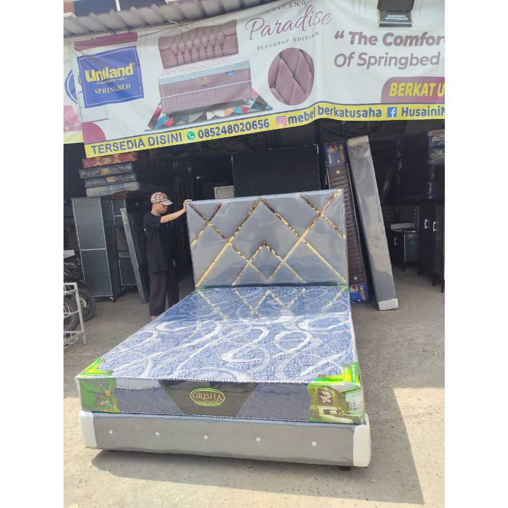 SPRINGBED SET DIVAN X GOLD + KASUR SPRINGBED GRISHA 160X200 I 180X200