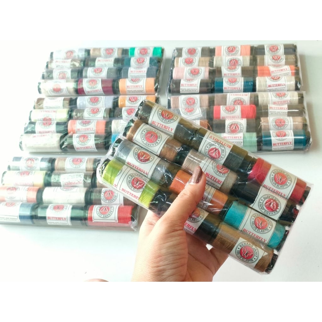Benang jahit butterfly • benang jahit warna • Benga jahit halus