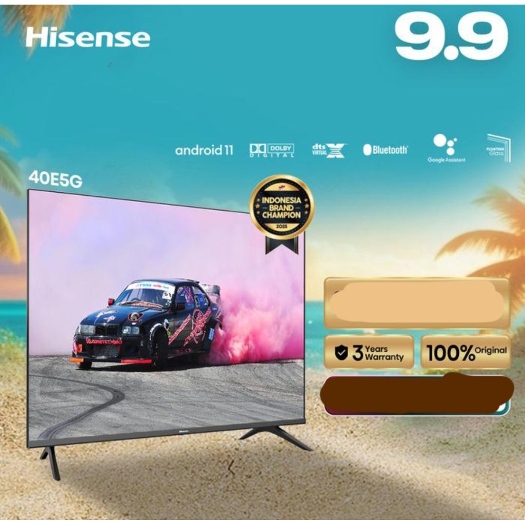 ANDROID TV HISENSE 40 INCH 40E5G BEZELLESS DESIGN GARANSI RESMI