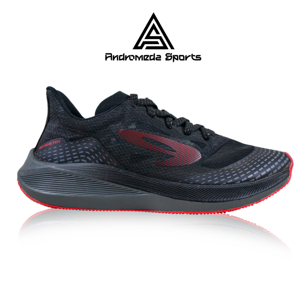 910 Nineten Sepatu Lari HAZE 1.5 - HITAM/ABU/MERAH