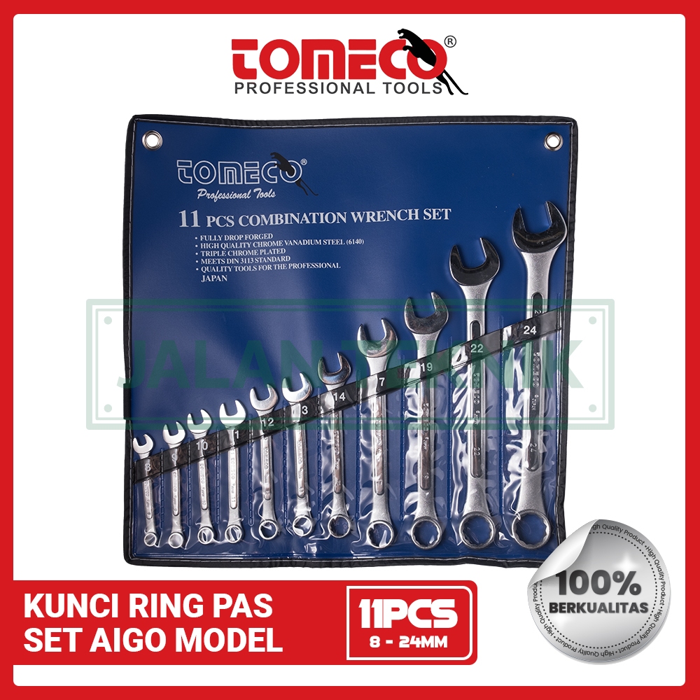 Kunci Ring Pas Model Aigo Cr-v Tomeco Set 11pcs 8-24mm