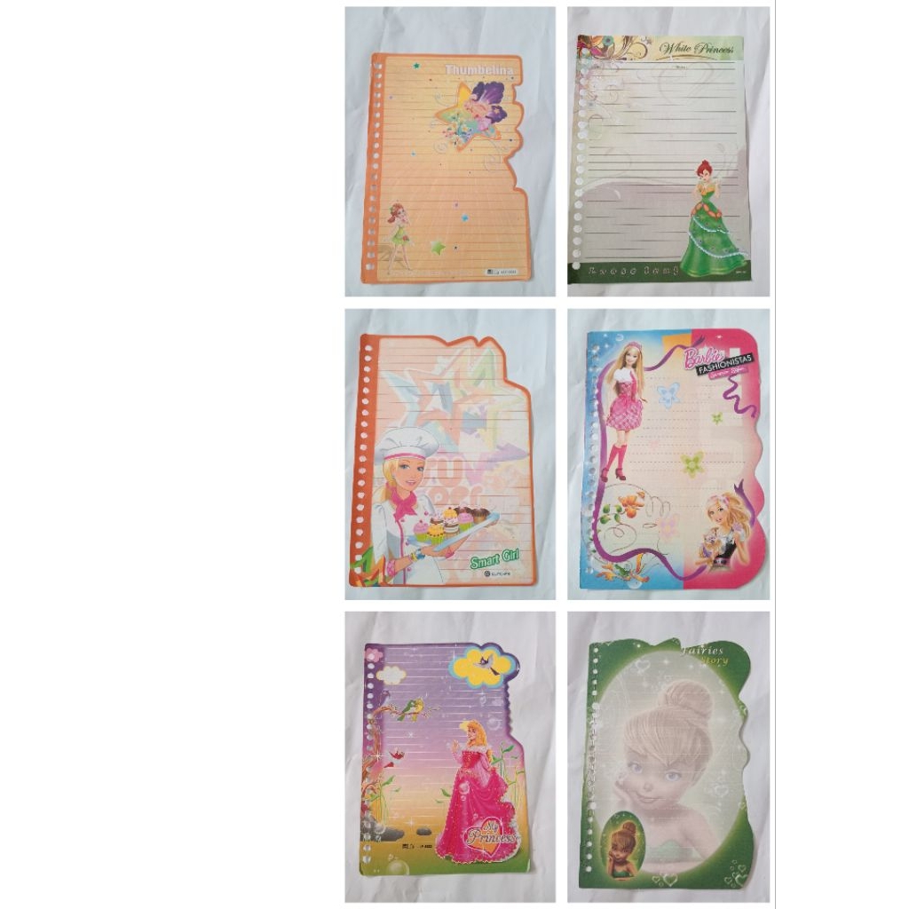 

[PRELOVED] Isi Binder karakter princess A5 /binder jadul/binder anak sekolah/kertas binder/binder