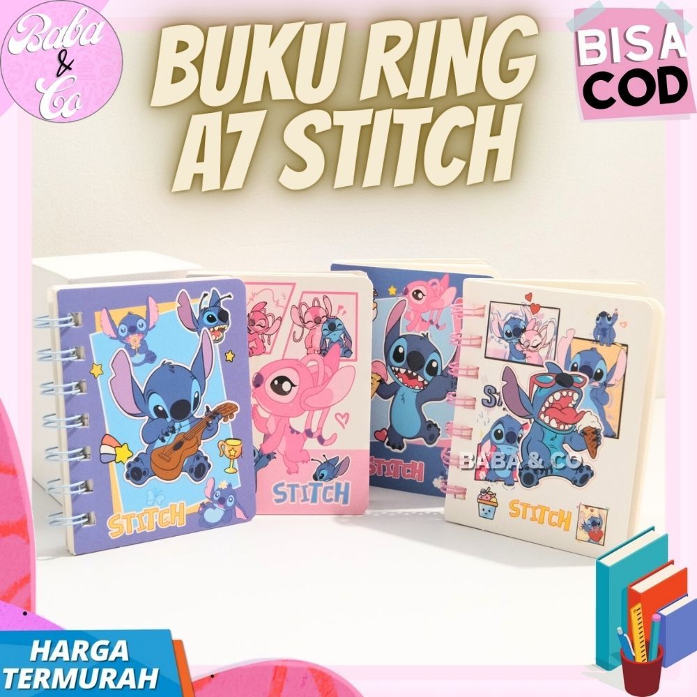 

BUKU BINDER A4 STITCH LUCU UNIK NOTEBOOK RING A7 STITCH LILO SERIES MEMOPEN MEMO NOTES MINI STITCH A7 BUKU SPIRAL MINI STITCH BLUE