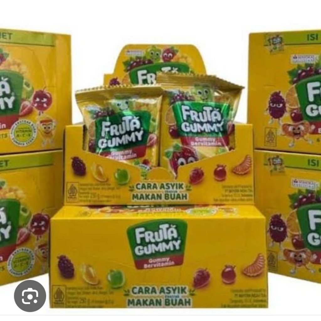 

Fruta Gummy 250gram isi 10 bungkus