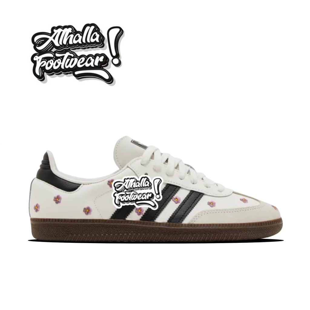 Sepatu Samba OG White Floral Embroidery