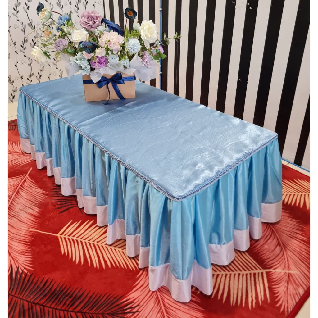 Taplak Meja Tamu Rumbai Motif Diamond - Taplak Meja Tamu Homemade - Taplak Meja Tamu Rumbai Renda Di