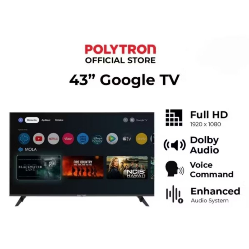 TV 43 inch Polytron / GOOGLE TV POLYTRON 43INCH / TV POLYTRON 43RG
