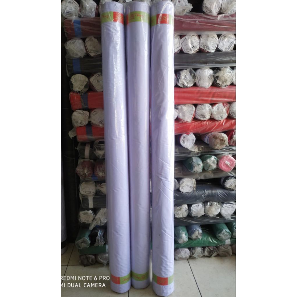 1roll=60Yards. Kain TC Tetoron Katun Putih. Bahan Seragam Nasional SD SMP SMA. Bahan Jas Lab Praktik