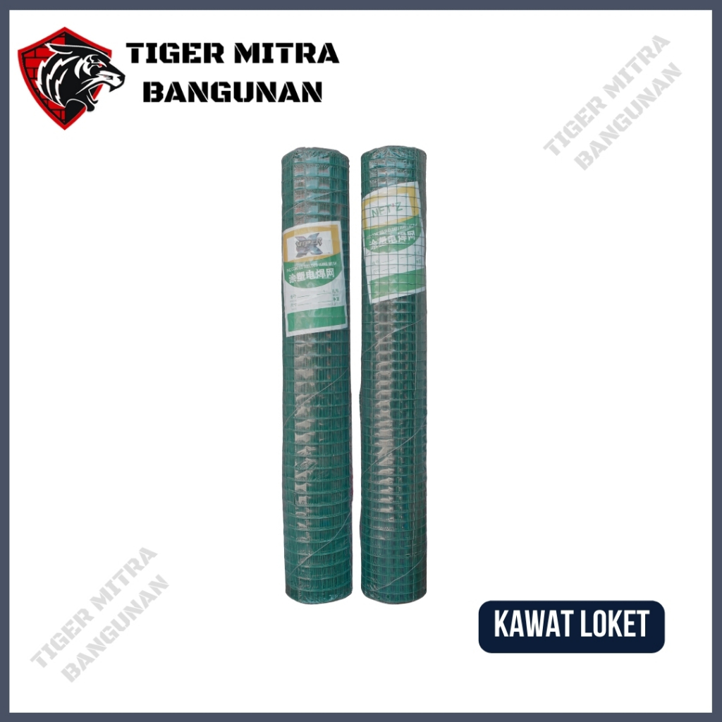 Kawat Loket PVC Lebar Lubang ¾" , 1 " - Tebal 0.7mm Tinggi 0.9m Panjang 10m Berat 2.5kg - Kawat Loke