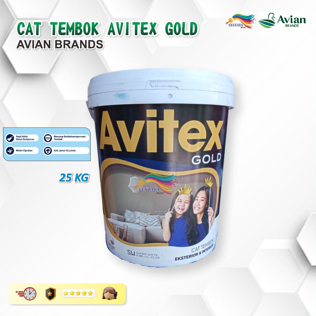 AVITEX GOLD SW SUPER WHITE 25 KG dan PUTIH SALJU 905