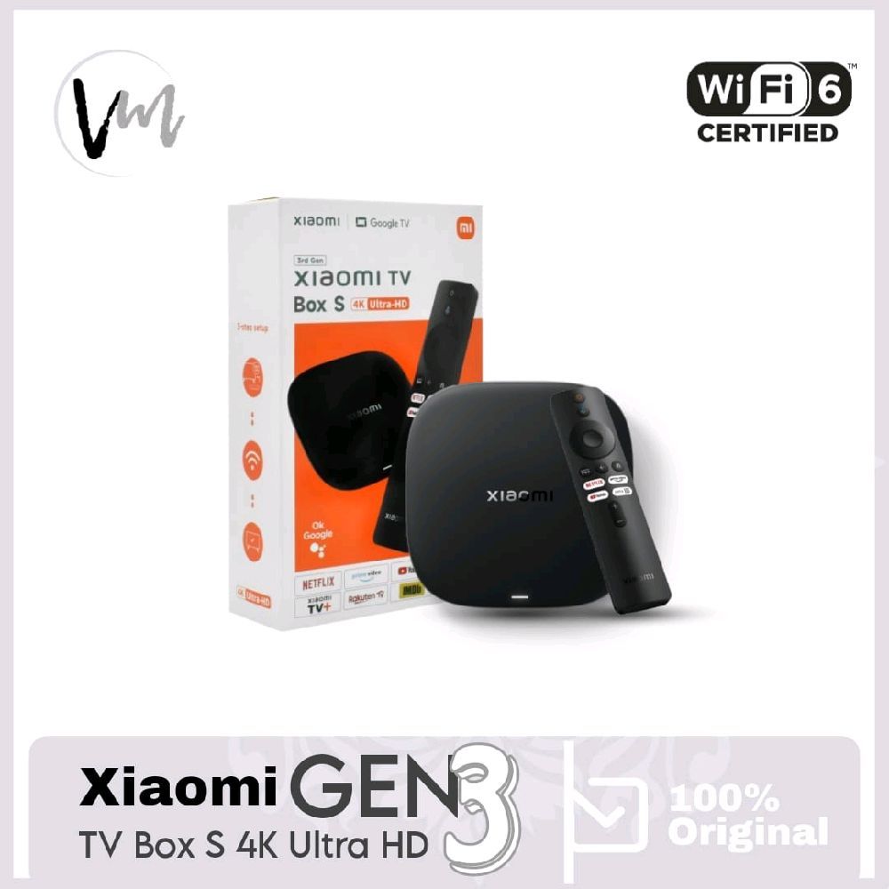 Xiaomi TV Box S 3 Gen – Mi Smart Tv box 3rd Android 4K HDR Google TV Cast WiFi BT5.2 Media Player