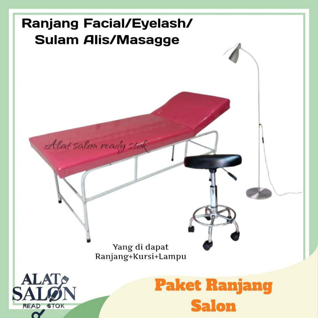 Ranjang Facial/Bed Sulam Alis/Ranjang Masage/Ranjang Eyelas Paket Kursi Dan Lampu