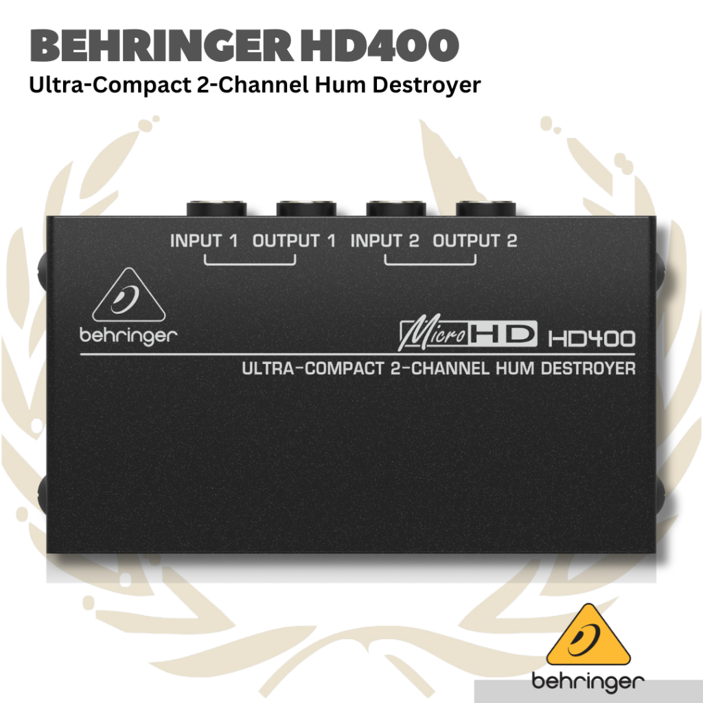 BEHRINGER HD400 ULTRA-COMPACT 2-CHANNEL HUM DESTROYER - HD-400 CLEAN HUM DESTROYER 2 CHANNEL