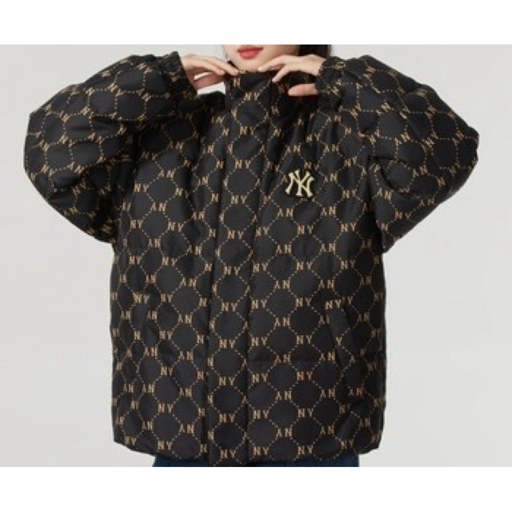 MLB MONOGRAM NY GOLD BLACK WATERPROOF HOODED JACKET