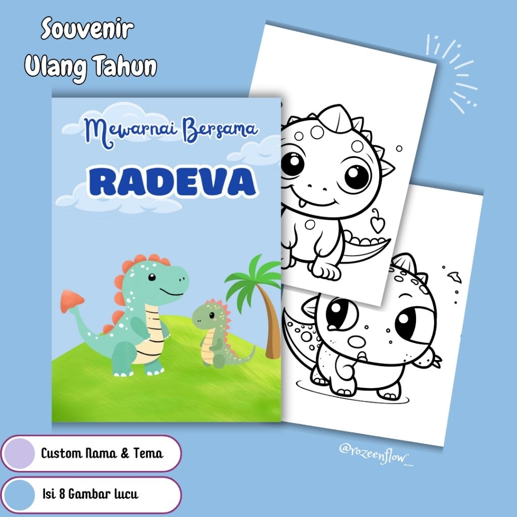 BUKU MEWARNAI CUSTOM TEMA / SOUVENIR ULANG TAHUN CUSTOM TEMA PER PCS