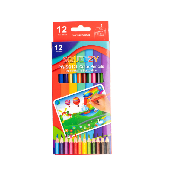

Harga Grosir ( 1 DUS / 12 PACKS ) Pensil Warna Color Pencil (12 warna) PW-SQ12L