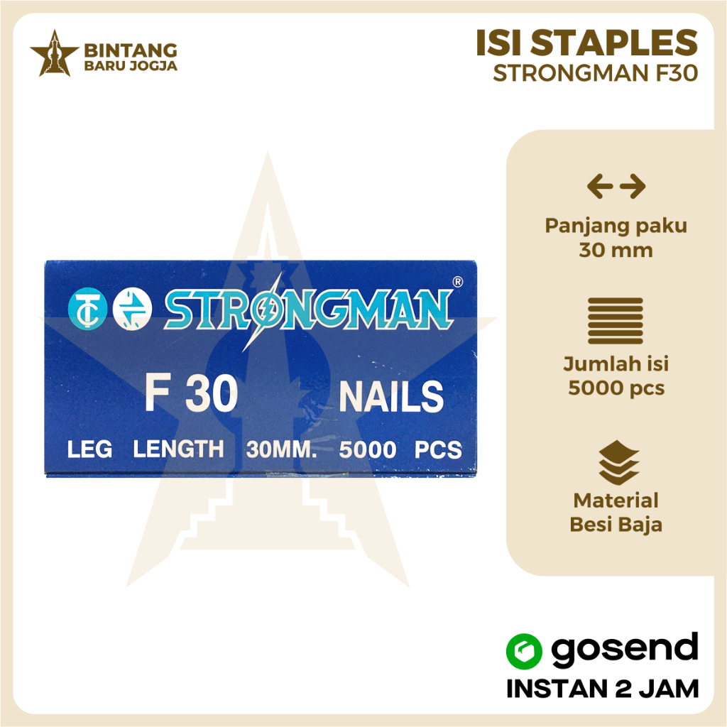 Isi Paku Tembak F30 Strongman Staples