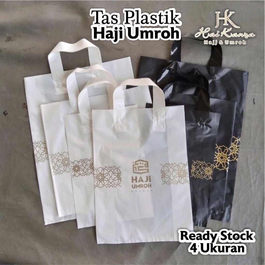 

Tas Plastik Souvenir Haji Umroh cocok untuk wadah oleh oleh haji umroh ready banyak ukuran