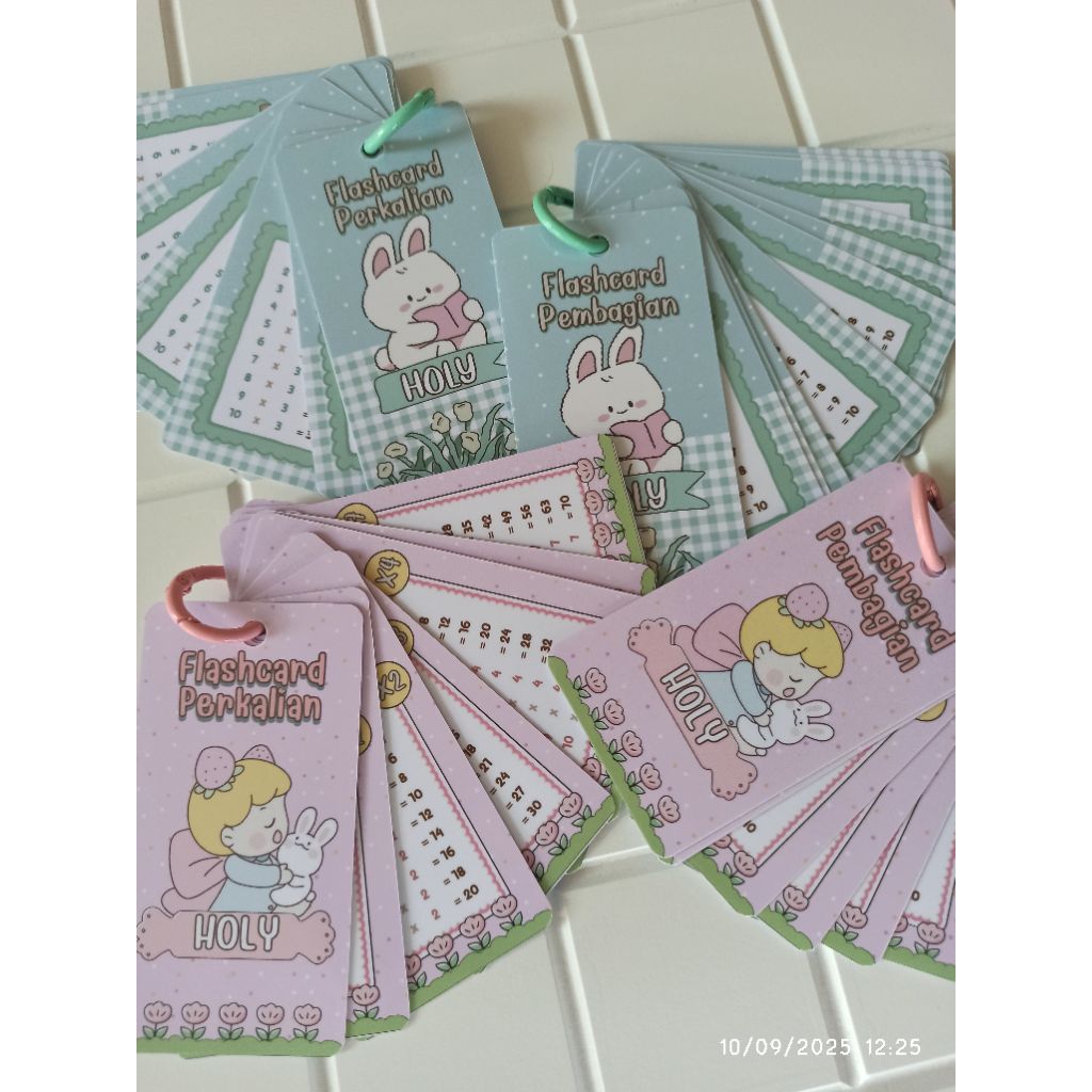 Flashcard Tabel Perkalian 1-10 / Tabel Pembagian 1-10 / Time Table