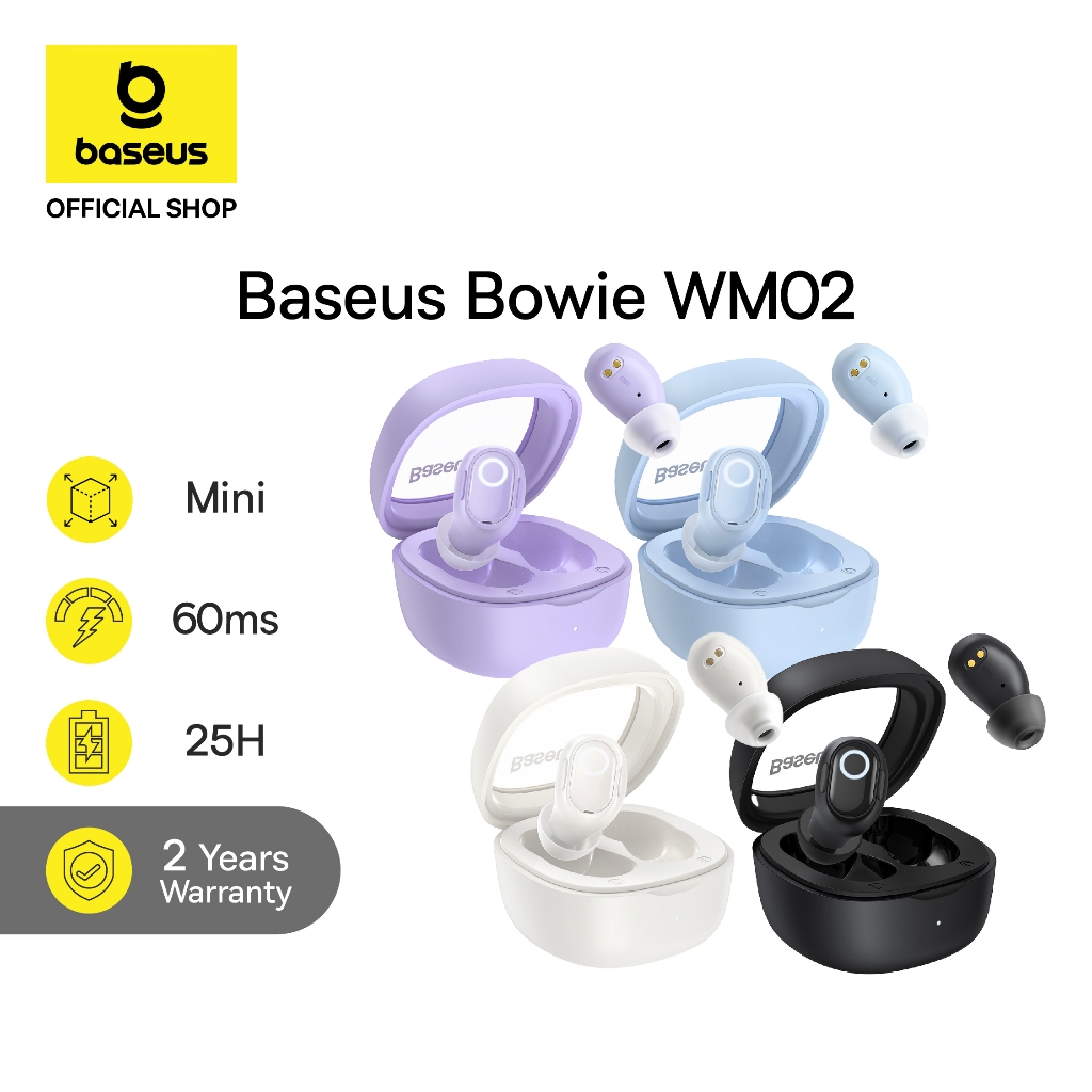 Baseus TWS Bowie WM02 Series Terbaru Koneksi Aplikasi Baseus Earbuds Super Bass