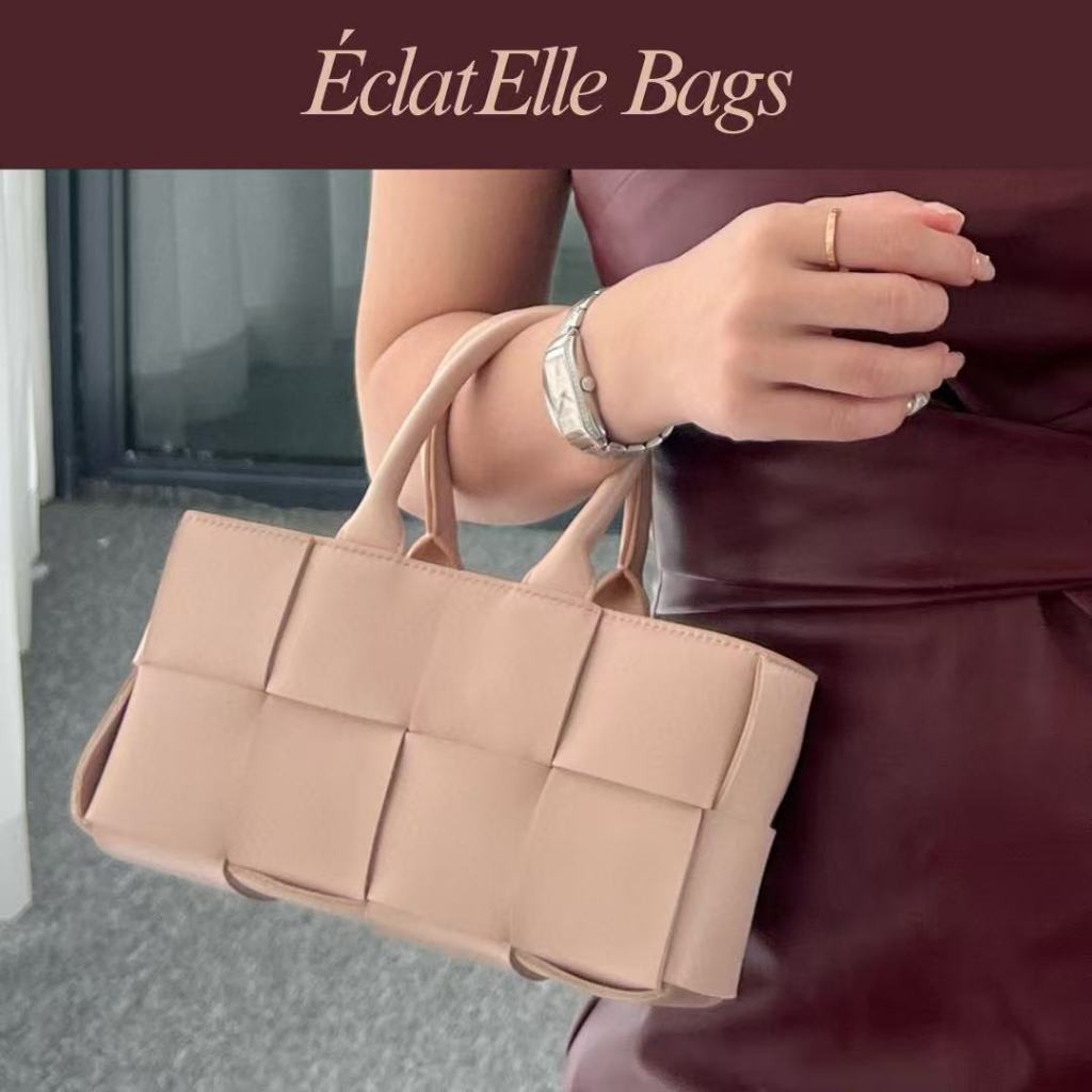 Pre Order Tas BV Mini Arco Tote East West Anyaman Kulit Premium dengan Tali Selempang, Handbag Elega
