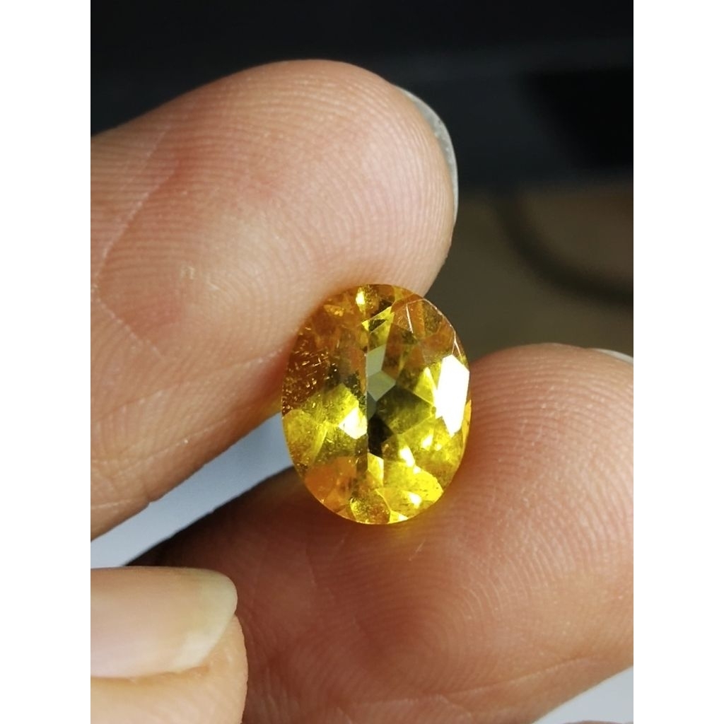 Natural Imperial Yellow Topaz Memo 10 x 8 x 5 mm 3.15 Ct Kuning Oval Cutting YGL 1506