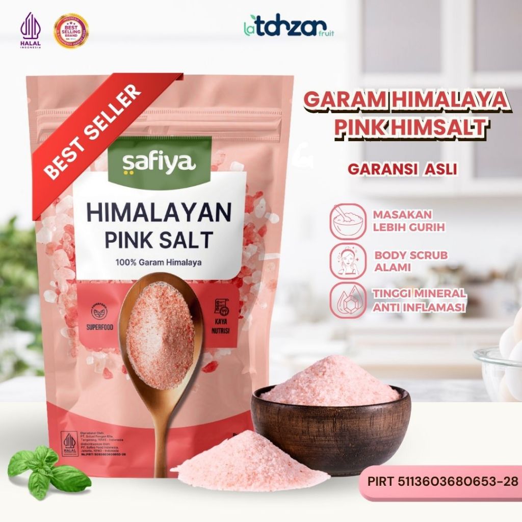 

Garam Himalaya Safiya Himalayan Salt Pink Salt 500 gr Original Premium Penyedap Rasa Alami Garam Kesehatan