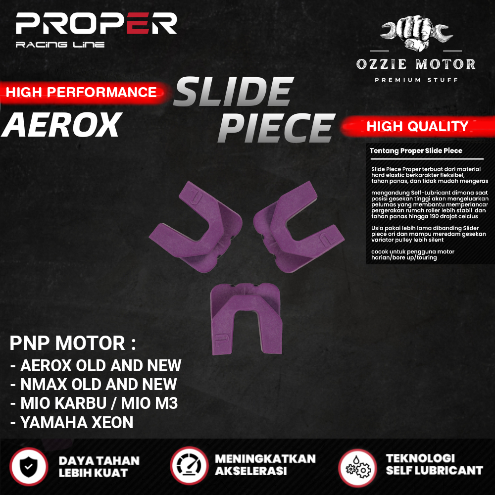PROPER RACING LINE SLIDE PIECE/SLIDER DR PULLEY SP-2012 E YAMAHA AEROX NMAX MIO XEON SLIDER ORIGINAL