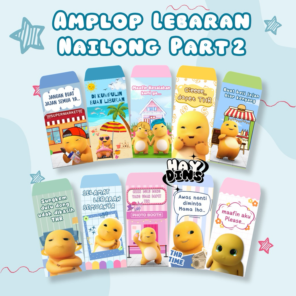 

AMPLOP LEBARAN NAILONG LUCU CUSTOM DINO KUNINGANGPAO THR MURAH TIDAK PASARAN
