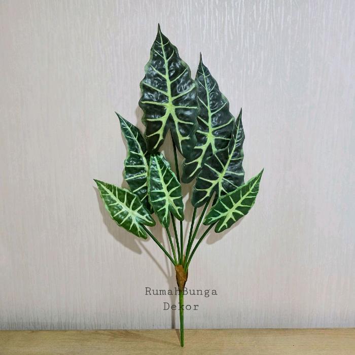 Daun Keladi Alocasia Artificial x 7 / Daun Kuping Gajah Artificial