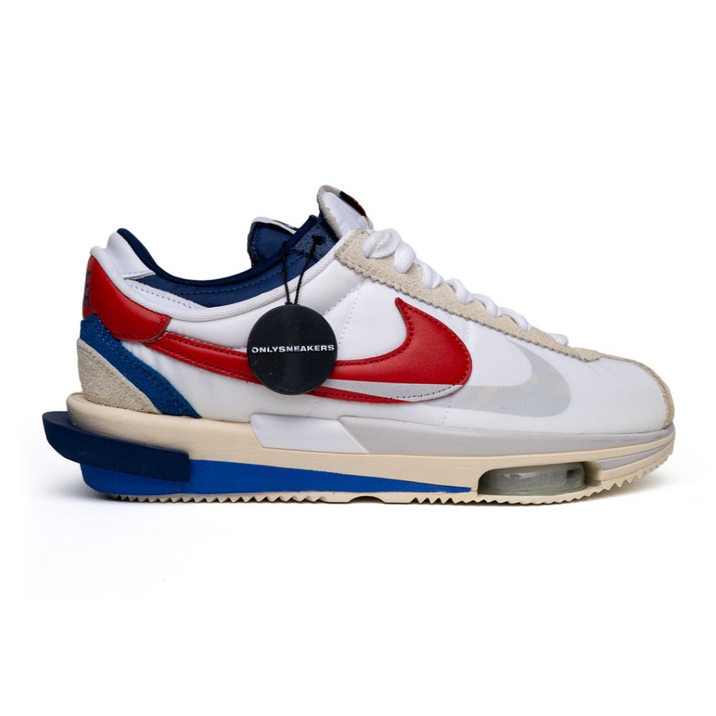 NIKE CORTEZ SACAI WHITE UNIVERSITY RED BLUE