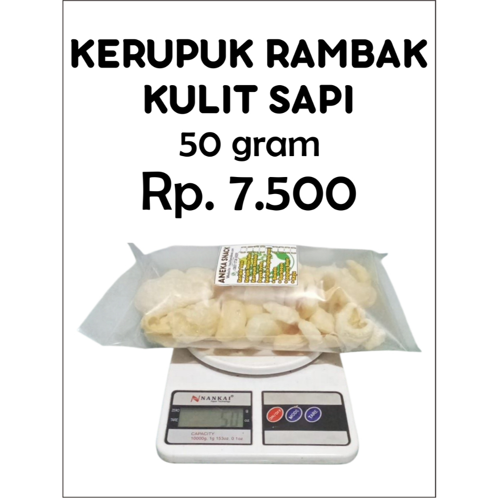 

Kerupuk Rambak Kulit Sapi 50 Gram – Gurih Renyah, Murah Rp 7.500