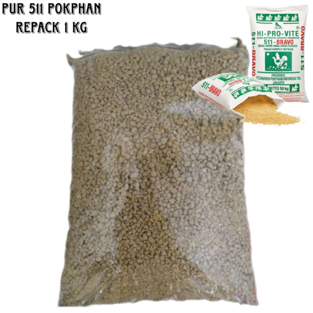 Pur Ayam 511. Hi Pro Vite 511 Charoen Pokphand. Repack 1 kg.
