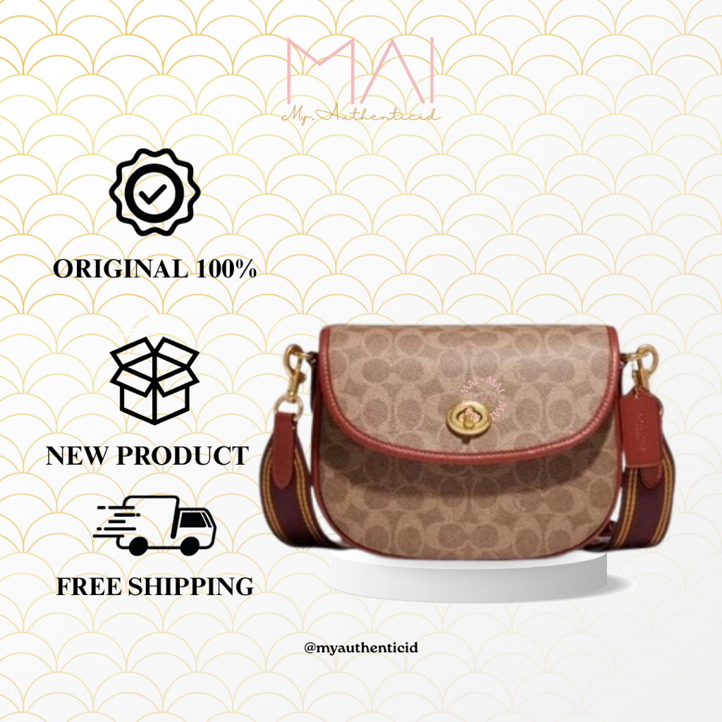 CCH CA093 Willow Saddle Bag In Signature Canvas - Tan Rust