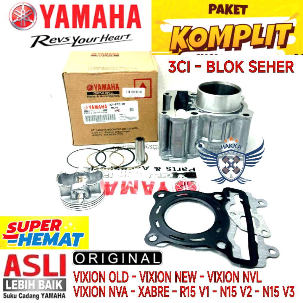 3CI ORIGINAL BLOK SEHER YAMAHA VIXION OLD, BLOK SEHER YAMAHA VIXION NEW, BLOK SEHER YAMAHA R15, BLOK