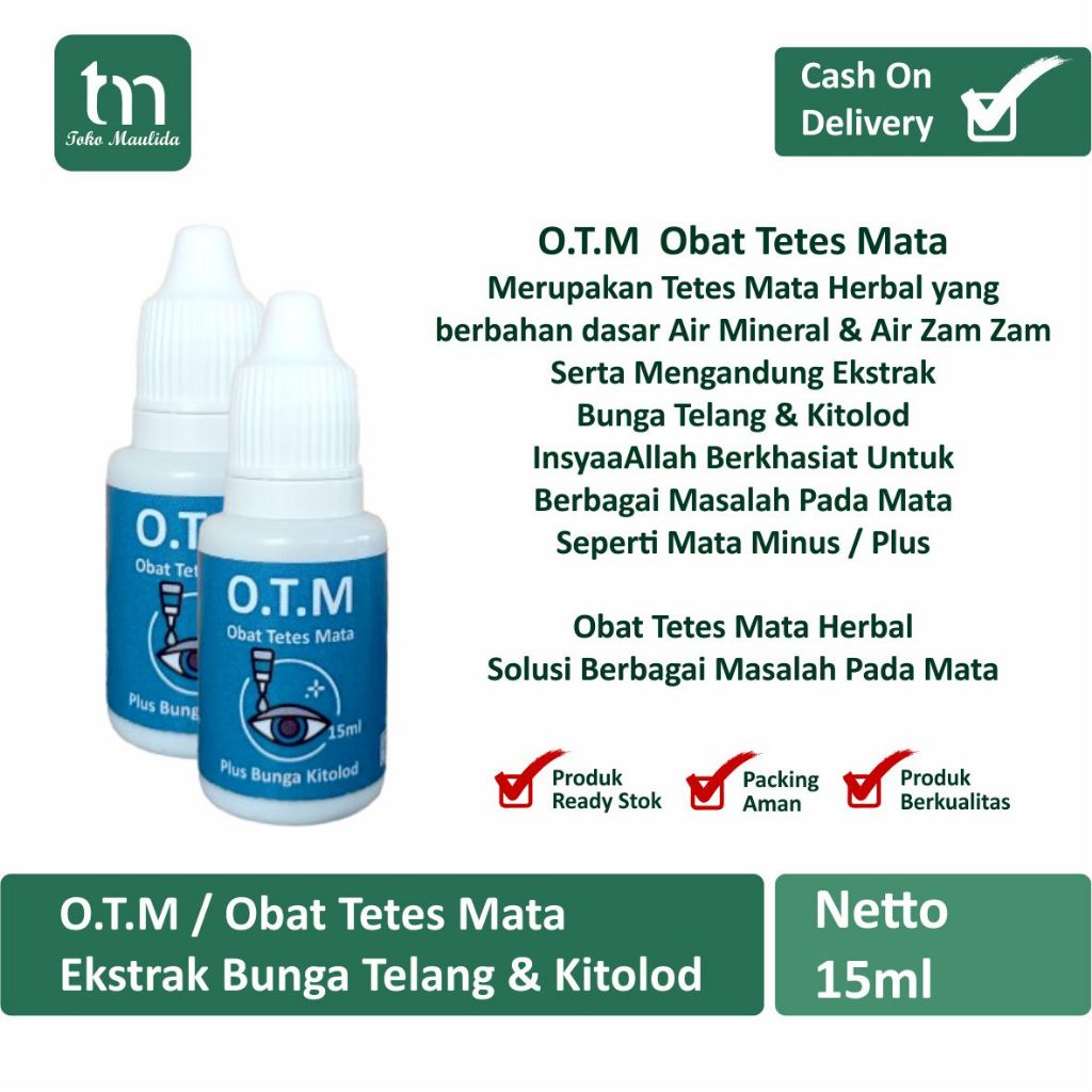 TM - OTM 15ml / Obat Tetes Mata Herbal Bunga Telang & Kitolod / Mata Minus / Plus / Katarak Ringan