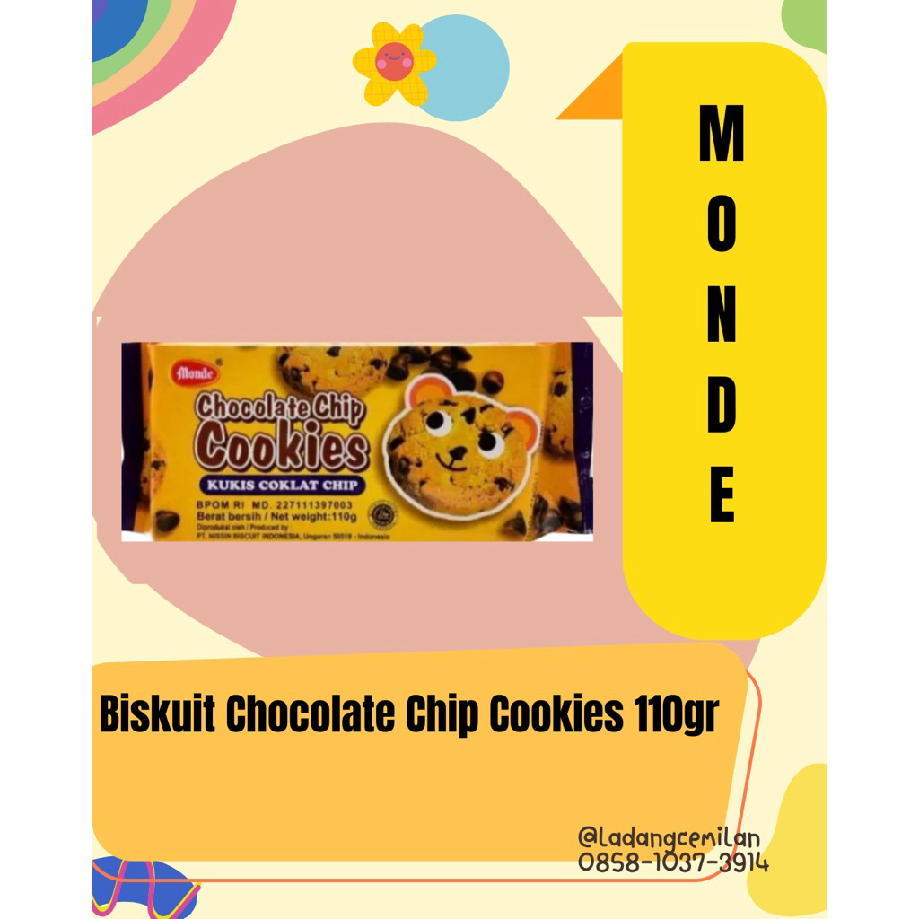 

Biskuit Monde Chocolate Chip Cookies 110gr