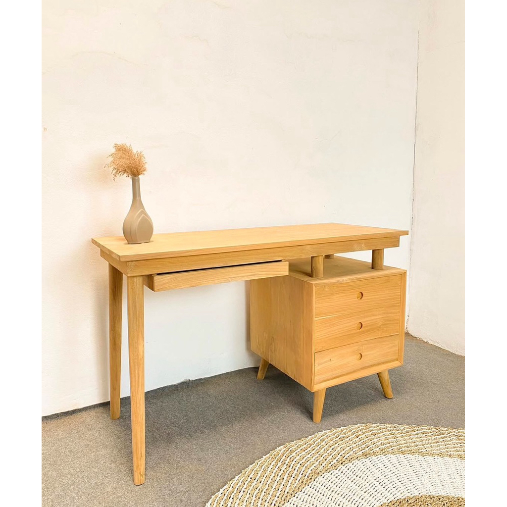 meja belajar meja kantor meja kerja minimalis jati solid