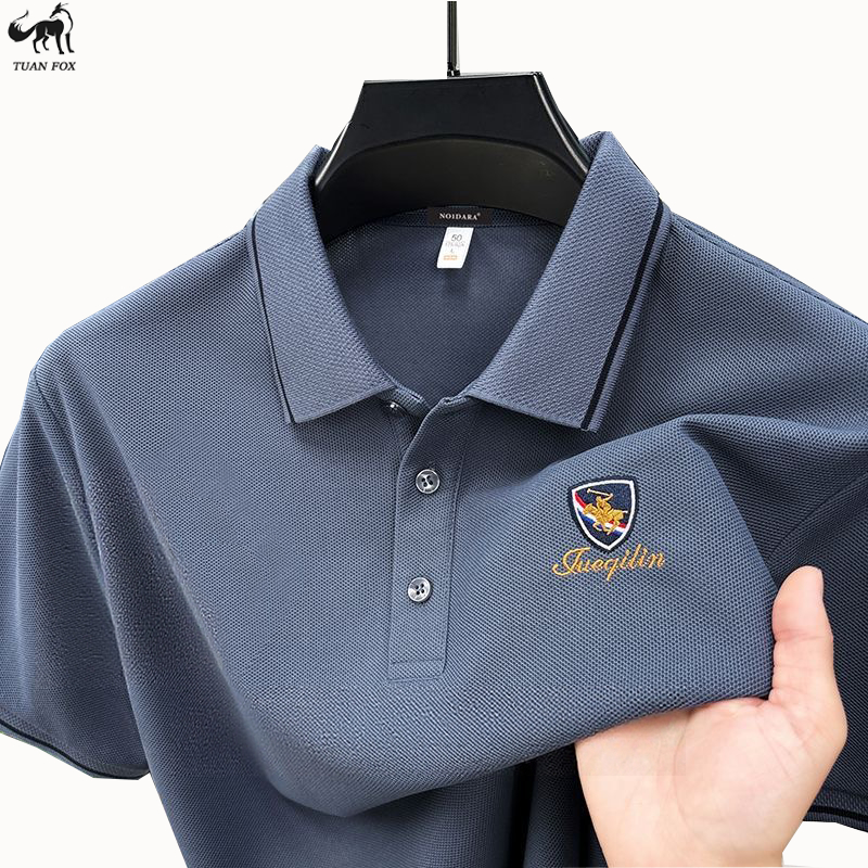 Tuan Fox Kaos branded pria original kaos kerah pria lengan pendek olahraga baju kaos polos bordir ka