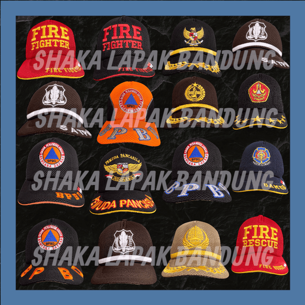 COD Topi BPBD - Topi Satpam - Topi Security - Topi Doubel Mess Satpol PP - Topi Jaring Dobel Mess