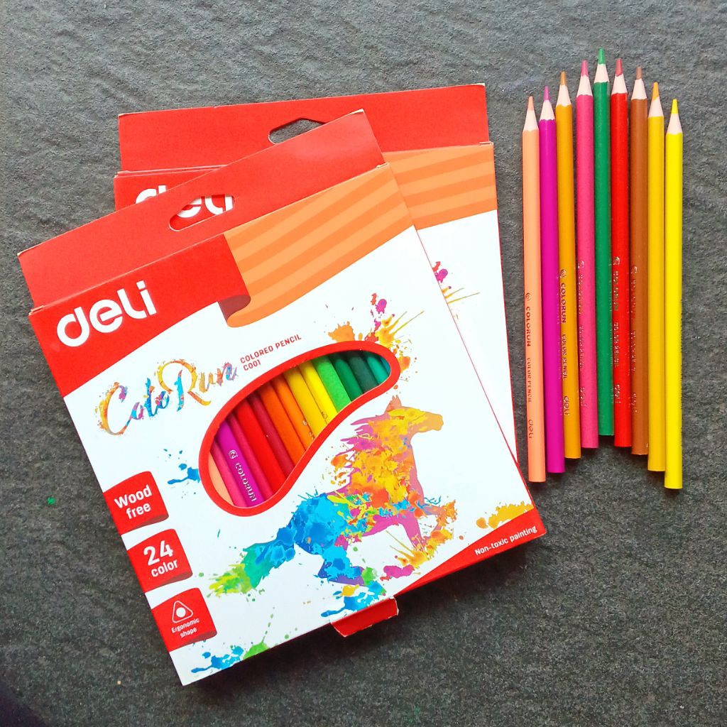 

Pensil Warna Colored Pencils DELI C001 24 Warna ColoRun ( Set ) ( Original )