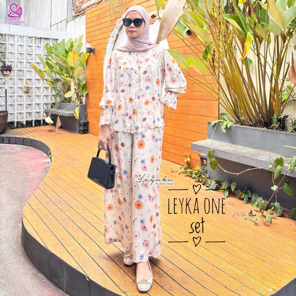 Leyka Oneset Wanita Modern Kerah Shanghai Wudhu Friendly Bahan Rayon Viscose By Yayoe Hijab
