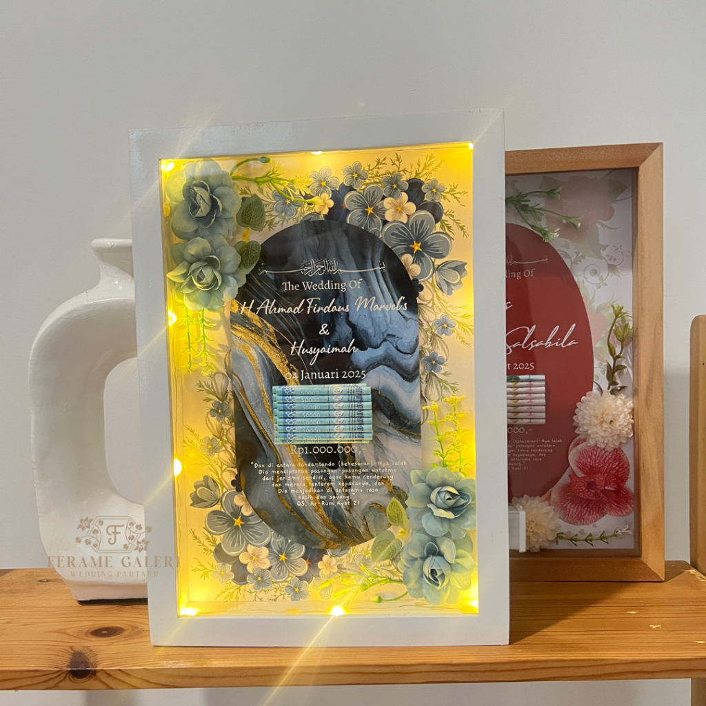Bingkai Mahar Pernikahan 30x40 - Mahar Pernikahan Bunga Anggrek _ Mahar Pernikahan Akrilik Kekinian 