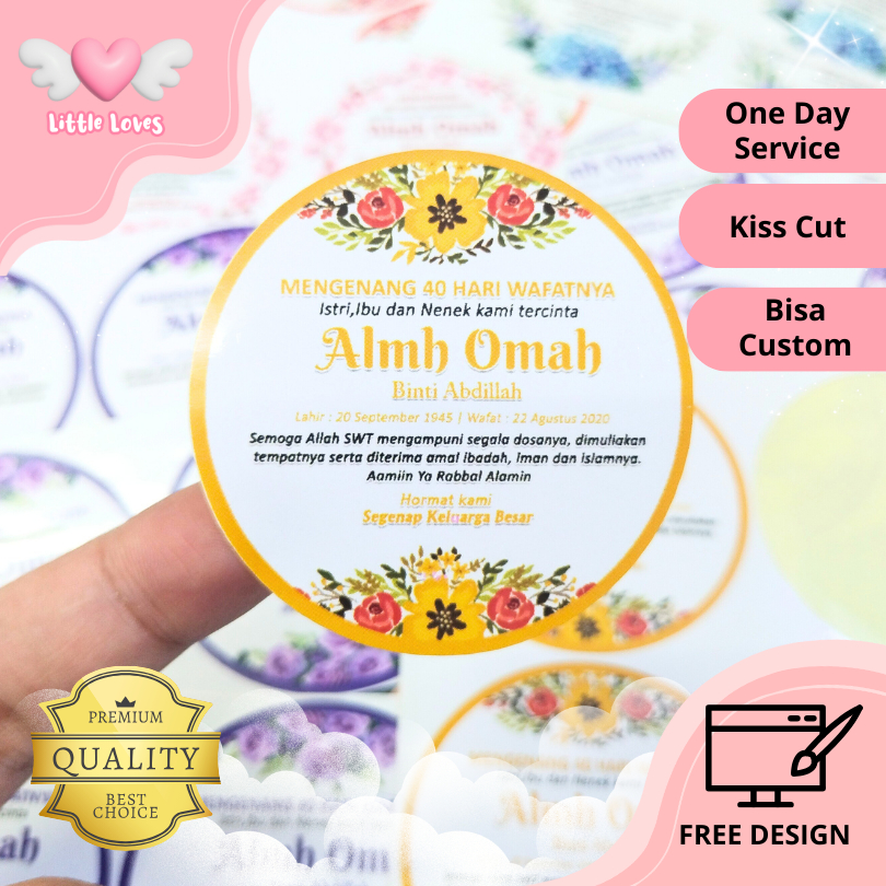 

Stiker Tahlil Haul Mengenang Wafatnya 40 100 1000 Hari Tahlilan Pengajian Sticker Perlembar