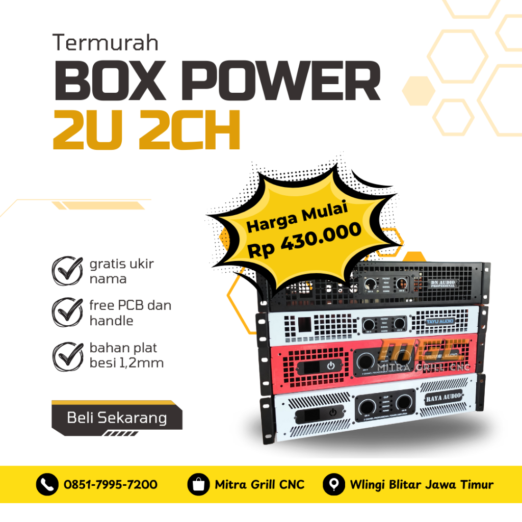 box power 2u 2ch model kapsul bisa custom nama -  box power rakit sendiri - box power amplifier - bo
