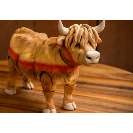 Mainan Hewan Sapi Highland Artikulasi Realistik | Figurine Plastik Koleksi 18cm