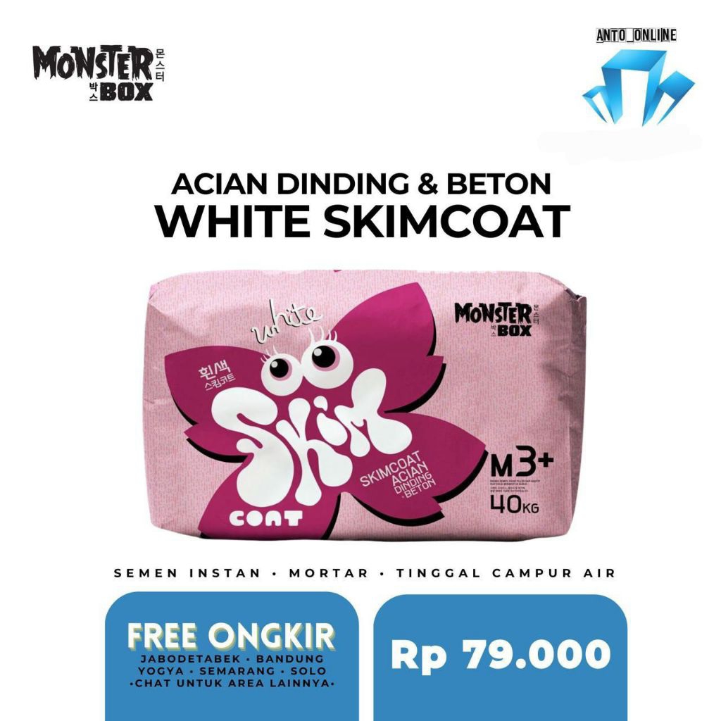Semen Instan Mortar/Acian Putih/Acian Putih Dinding/MonsterBox M3+