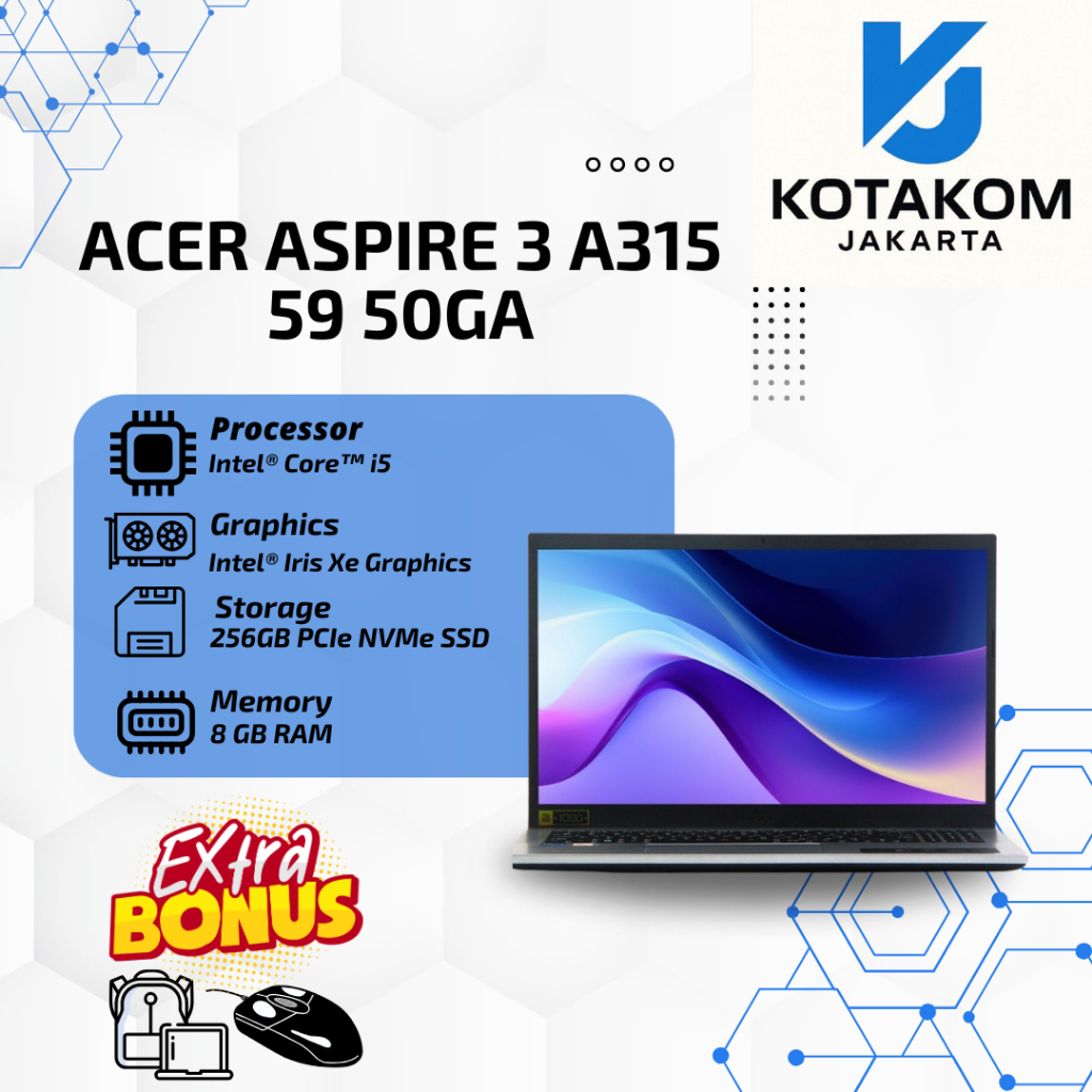 Laptop Murah Acer Aspire 3 i5 Gen 12 (A315-59-50GA) Cocok Kerja/Kuliah